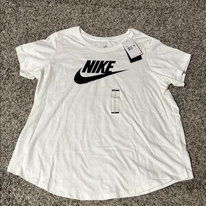 Nike White Tee with Black Swoosh